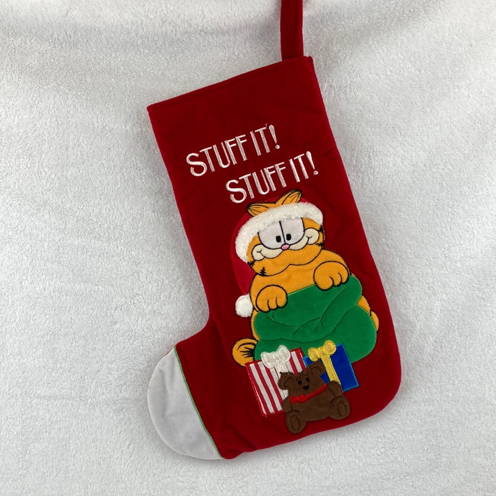 VTG 1978 Garfield “Stuff It Stuff It” Christmas Stocking 15”